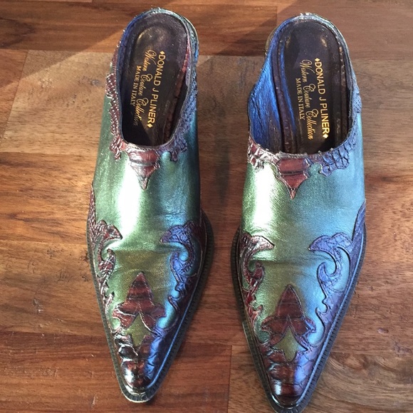 Donald J. Pliner Shoes - Donald Pliner Metallic Western Style  Mules